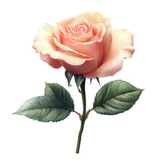 Peach Rose Blossom Delicate Beauty Floral Art Romantic Bloom Wedding on transparent background