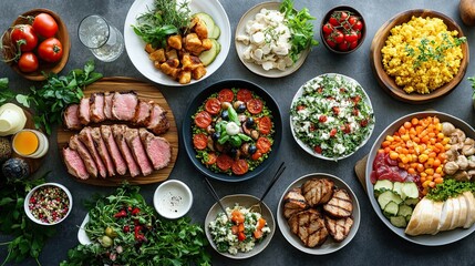 Luxury Hotel Lunch Buffet Spread for Upscale Dining, Hotel Service, and Culinary Photography