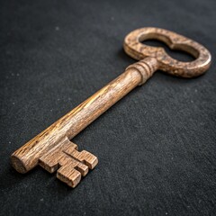 Ancient key  on a black background