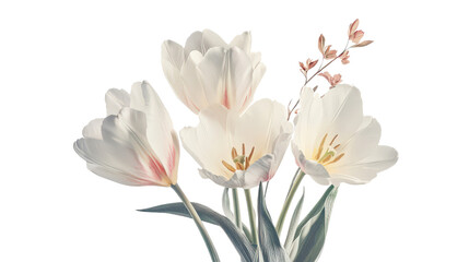 Obraz premium Fresh tulip flower Transparent background, PNG file