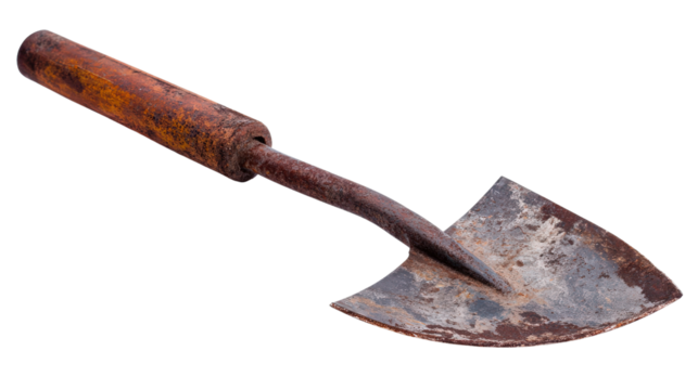 Garden hoe with rust-resistant blade Transparent background, PNG file