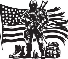 4th july american independence day silhouette vector 