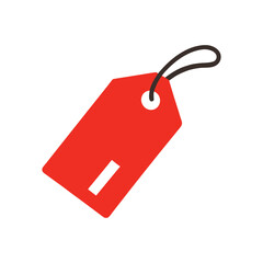 3D Red Price Tag with String Loop