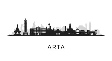 Obraz premium Arta city silhouette with cityscape vector design.