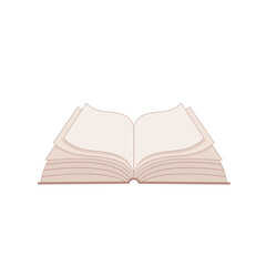 Open book linear illustration with layered turning pages