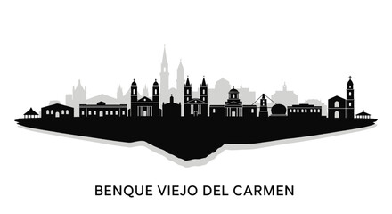 Fototapeta premium Benque Viejo Del Carmen Skyline with Belize, and Silhouette.