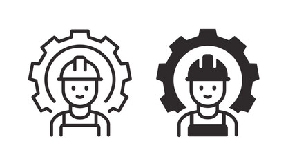Engineer icons. Symbol of industry or mechanical service. Vector illustration.