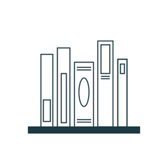 bookshelf illustration in linear style