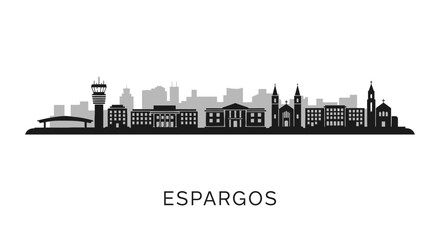 Naklejka premium Espargos Skyline Silhouette with Cape Verde.