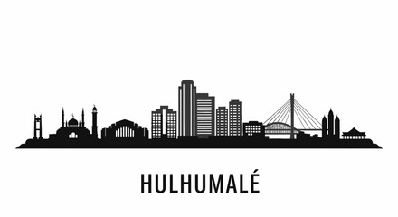 Hulhumale Skyline Silhouette Vector.