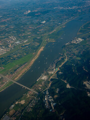aerial view of the river