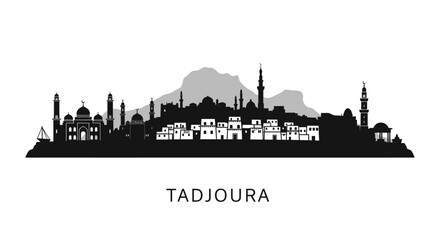 Tadjoura City Silhouette Vector Skyline.