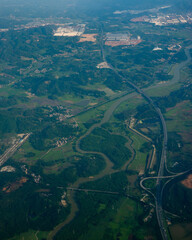aerial view of the road