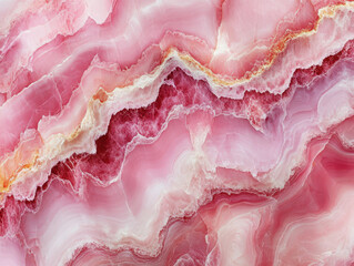 Stunning close up of pink marble showcases its intricate patterns and textures, with swirling shades of pink and white creating mesmerizing natural design