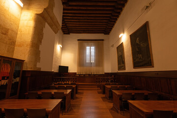 Classroom interior in the University of Salamanca Spain