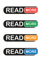 read more colorful button set on white background