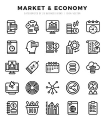 Market & Economy elements. Lineal web icon set. Simple vector illustration.