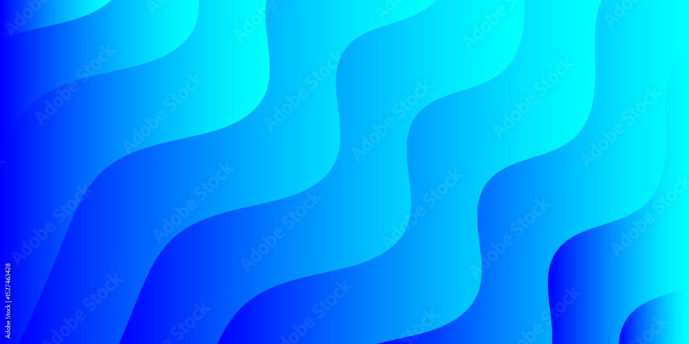 Poster Abstract gradient background with undulating wave-like patterns in shades of blue. Smooth, flowing, vertical wavy lines. Calm, modern, and visually pleasing, with a strong aquatic and futuristic feel.