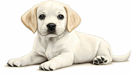Retriever puppy 2 months isolated on transparent background