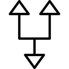 Obraz premium Arrow Icon – Black Outline Vector Direction Symbol Isolated on White Background