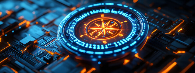 Fototapeta premium Futuristic Digital Compass Interface