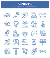 Collection of 25 Sports Icons. A Visual Guide to Summer and Extreme Sports