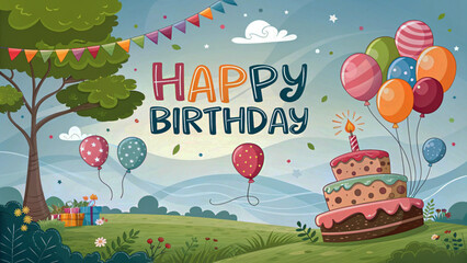 Happy birthday invitation card.  