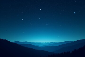 Fototapeta premium Serene Night Mountainscape Starry Sky Dreamy Landscape