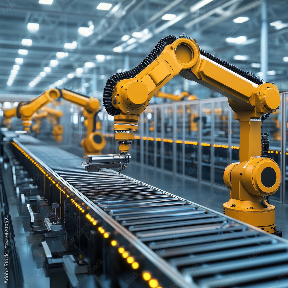 Poster automation. businessman touch a circuit board, automation powers a global network, streamlining proc