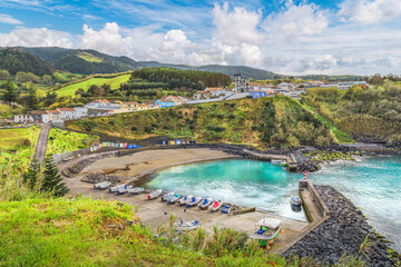 Landscape with Porto Formoso, Sao Miguel Island, Azores, Portugal