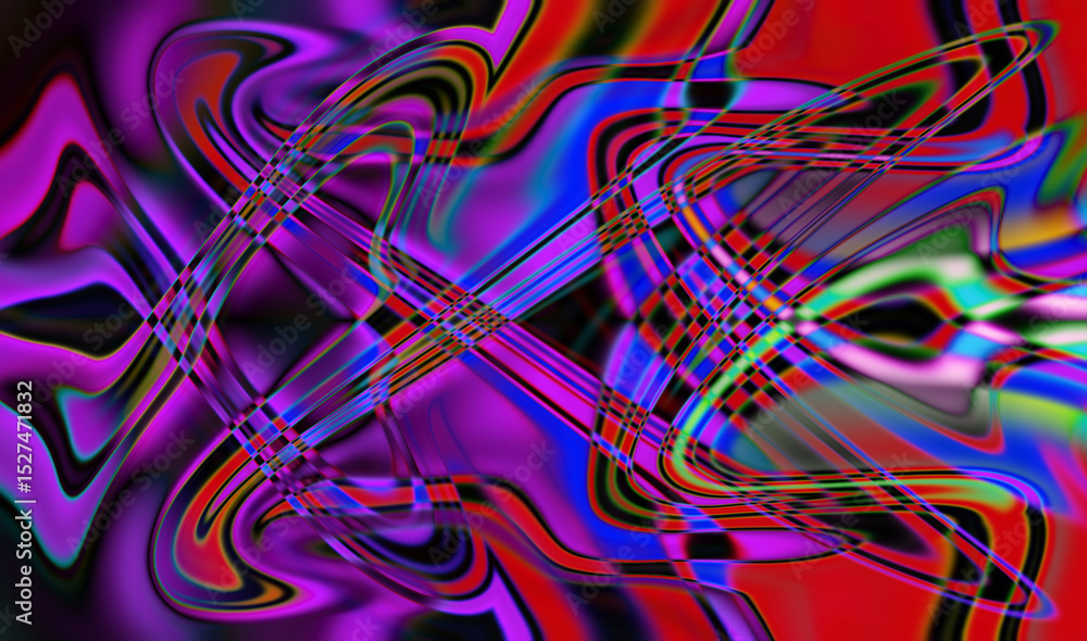 Poster abstract wave pattern design vibrant swirls and intertwined lines
