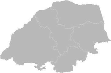 Limpopo, South Africa – administrative vector map with district boundaries (Web Mercator projection, PPT-compatible & fully editable)