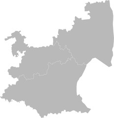 Mpumalanga, South Africa – administrative vector map with district boundaries (Web Mercator projection, PPT-compatible & fully editable)
