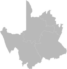 Northern Cape, South Africa – administrative vector map with district boundaries (Web Mercator projection, PPT-compatible & fully editable)