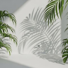 Palm Fronds and Shadows: Minimalist Composition with Natural Light and Texture