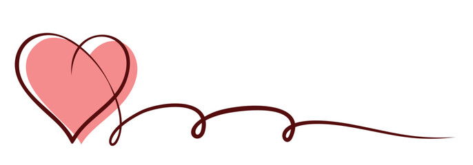 The one line symbol of a red heart.
