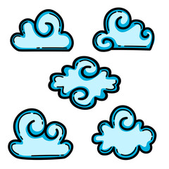 vector illustration of blue cloud 