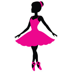 Cute  ballerina girl vector cartoon illustration