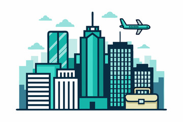 Fototapeta premium city skyline icon with office towers