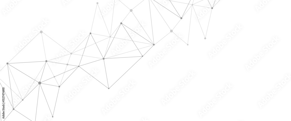 Poster vector modern line art with technology connecting lines with dots