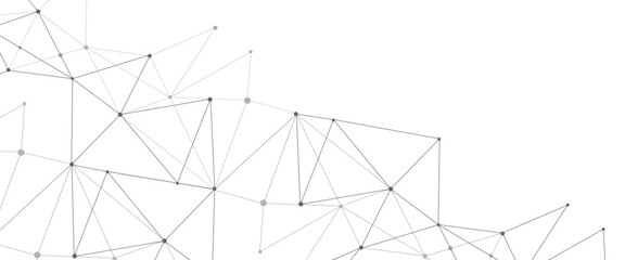 Fototapeta premium Vector modern line art with Technology connecting lines with dots