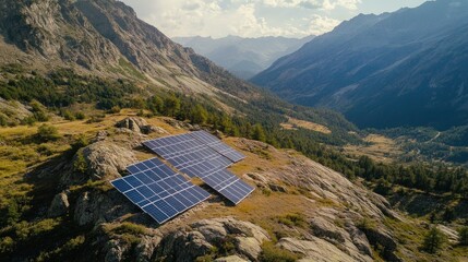 Aerial shot of a sugarcane farm with solar panels, a large water tank, and well-maintained irrigation systems