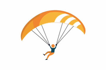 paragliding icon person hanging chute