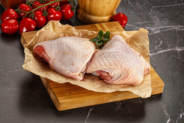 Raw chicken thigh for cooking