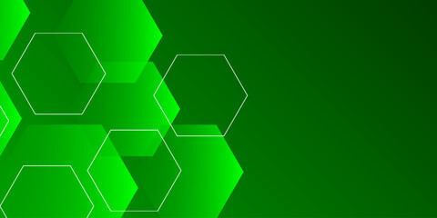 Abstract green hexagons background. Vector illustration