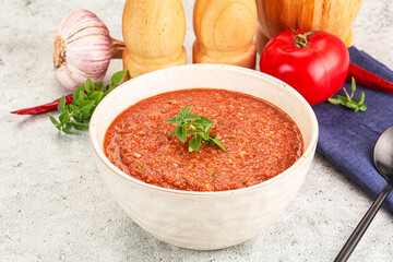 Cold vegan tomato soup Gazpacho