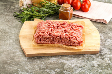 Raw uncooked red minced meat