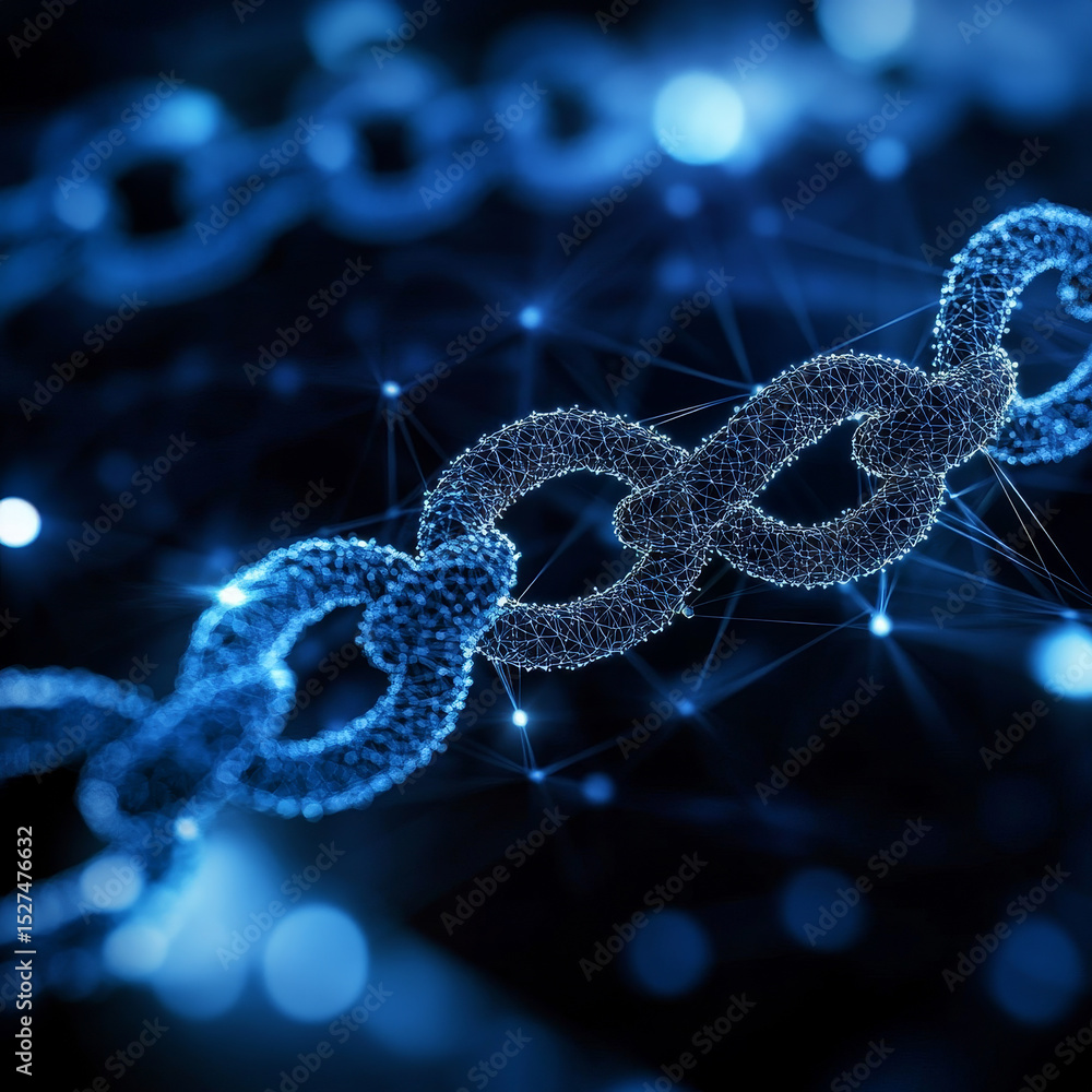 Poster blockchain technology. hand holding a globe with a network connecting data, showcasing the power of 