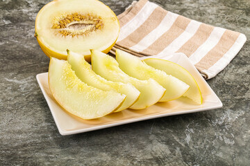 Sweet juicy ripe melon slices