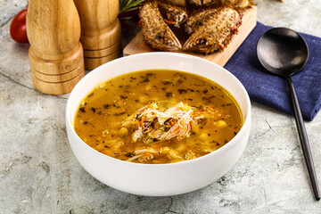 Hot Crab corn soup with vegetables